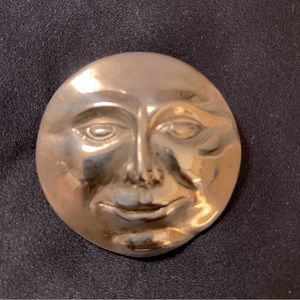 Vintage Sterling Silver- JH Breakell Man in the Moon Brooch/Pin